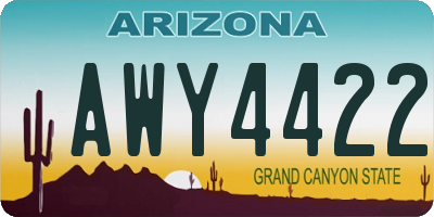 AZ license plate AWY4422