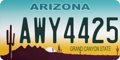 AZ license plate AWY4425