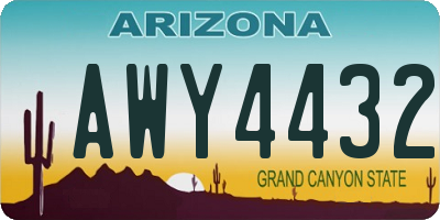 AZ license plate AWY4432