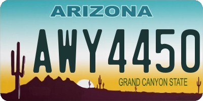 AZ license plate AWY4450