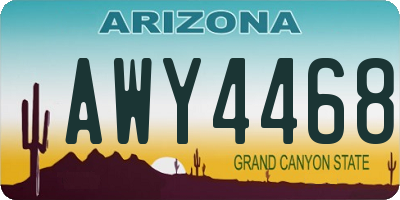 AZ license plate AWY4468