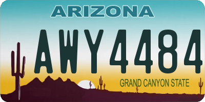 AZ license plate AWY4484