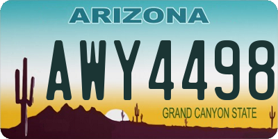 AZ license plate AWY4498