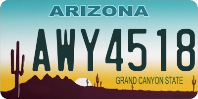 AZ license plate AWY4518