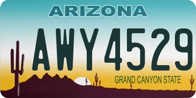 AZ license plate AWY4529