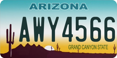 AZ license plate AWY4566