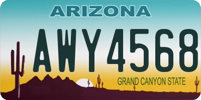 AZ license plate AWY4568