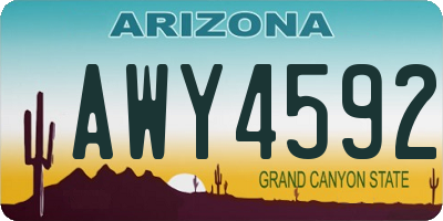 AZ license plate AWY4592