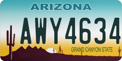AZ license plate AWY4634
