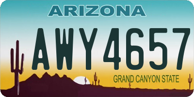 AZ license plate AWY4657