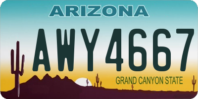 AZ license plate AWY4667