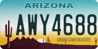 AZ license plate AWY4688