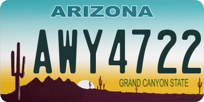 AZ license plate AWY4722