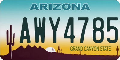 AZ license plate AWY4785