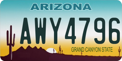 AZ license plate AWY4796