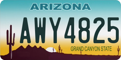 AZ license plate AWY4825