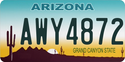 AZ license plate AWY4872