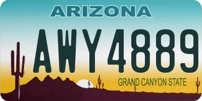 AZ license plate AWY4889
