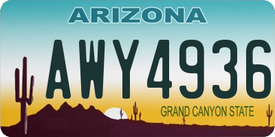 AZ license plate AWY4936