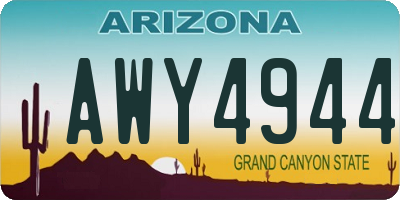 AZ license plate AWY4944