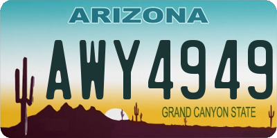AZ license plate AWY4949