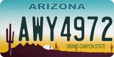 AZ license plate AWY4972