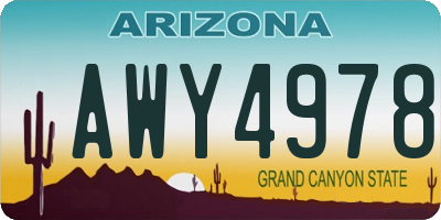 AZ license plate AWY4978