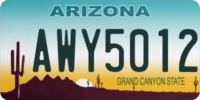 AZ license plate AWY5012