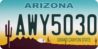 AZ license plate AWY5030
