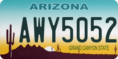 AZ license plate AWY5052