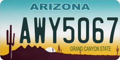 AZ license plate AWY5067