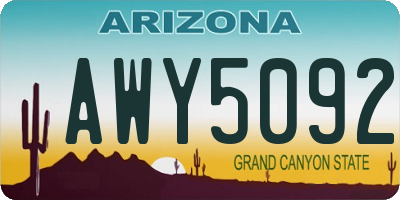 AZ license plate AWY5092