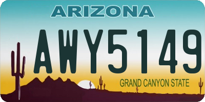 AZ license plate AWY5149