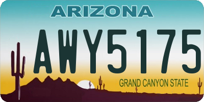 AZ license plate AWY5175