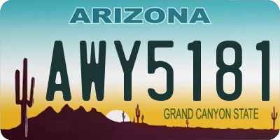 AZ license plate AWY5181