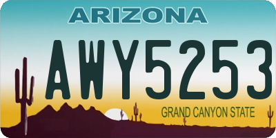 AZ license plate AWY5253