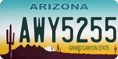 AZ license plate AWY5255