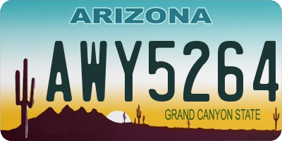 AZ license plate AWY5264