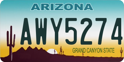 AZ license plate AWY5274