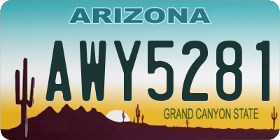 AZ license plate AWY5281