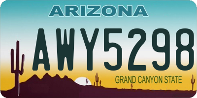 AZ license plate AWY5298