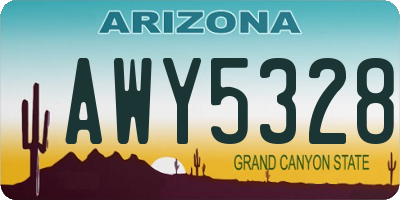 AZ license plate AWY5328