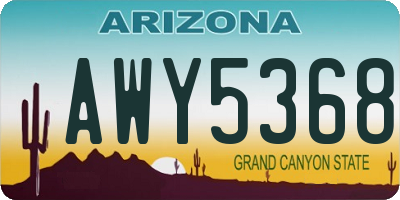 AZ license plate AWY5368