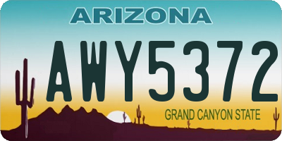 AZ license plate AWY5372