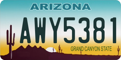 AZ license plate AWY5381