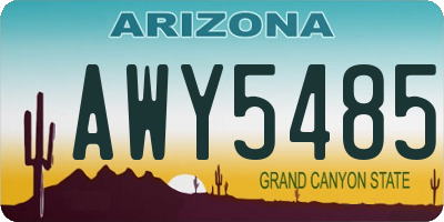 AZ license plate AWY5485