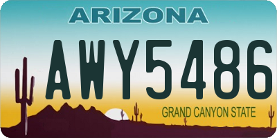 AZ license plate AWY5486