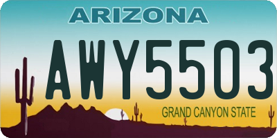 AZ license plate AWY5503