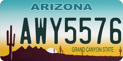 AZ license plate AWY5576