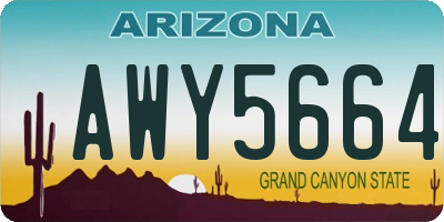 AZ license plate AWY5664
